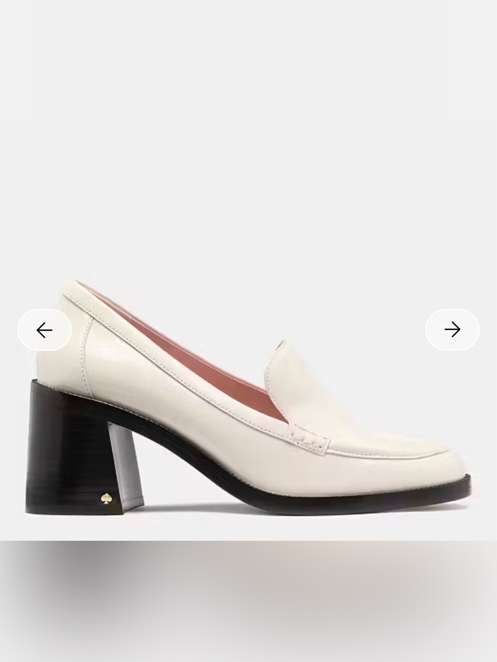 Kate Spade White Patent Leather Lori Heeled Loafer Pump size 7.5